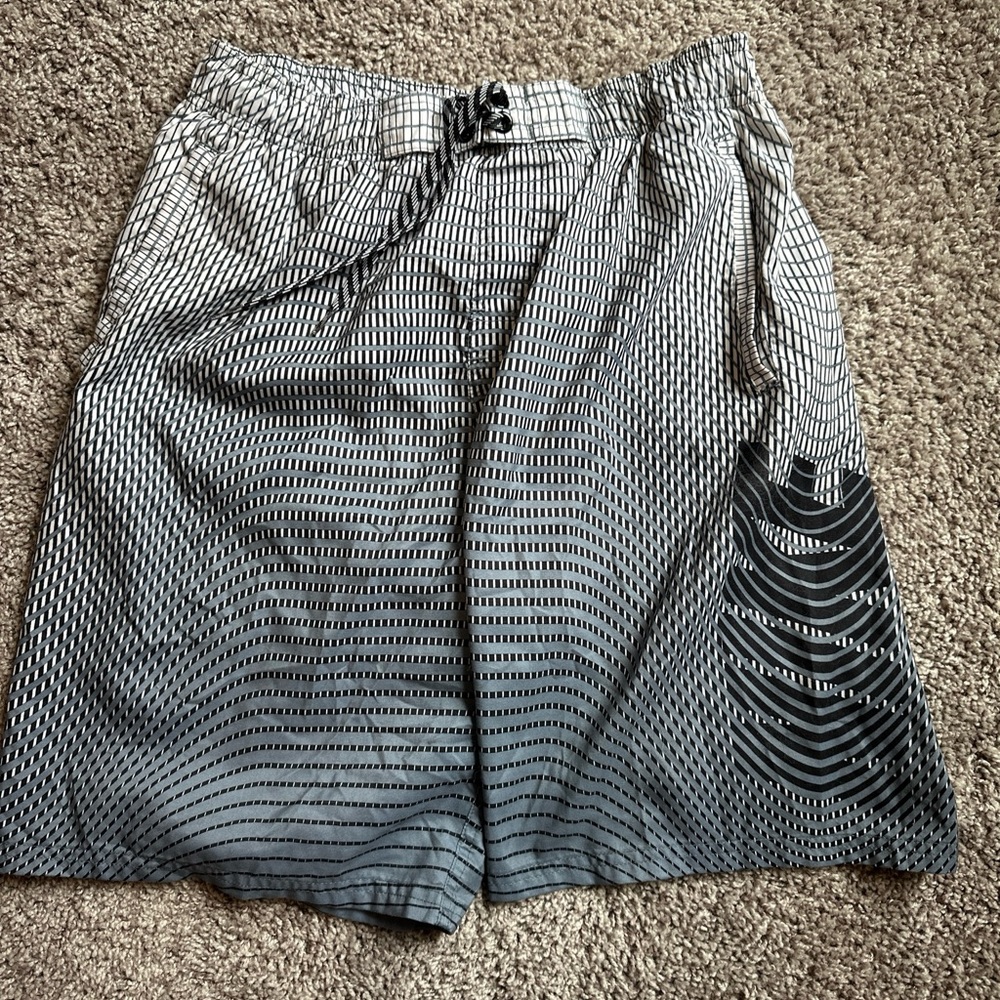 Men’s Nike Swimming Trunks Size M Color Grey/white/black